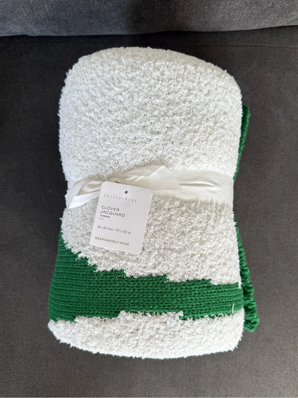 Pottery Barn Luck Of The Irish Jacquard Knit Throw